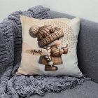 Névvel kérhető - Tündéri kávés manó lány mintás párna