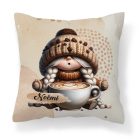 Névvel kérhető kávés manó lány - Imádom a kávét mintás párna