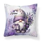Névvel kérhető - Levendulás manó ajándékkal mintás párna