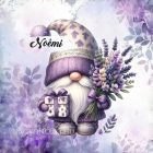 Névvel kérhető - Levendulás manó ajándékkal mintás párna