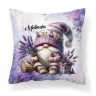 Névvel kérhető - Levendulás manó csüccs mintás párna