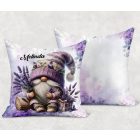 Névvel kérhető - Levendulás manó csüccs mintás párna