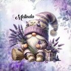 Névvel kérhető - Levendulás manó csüccs mintás párna