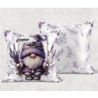 Névvel kérhető - Hintázó Levendulás manó mintás párna
