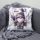 Névvel kérhető - Hintázó Levendulás manó mintás párna