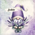 Névvel kérhető - Illatos Levendulás manó mintás párna