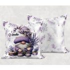 Névvel kérhető - Kedves levendulás manó mintás párna