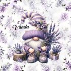 Névvel kérhető - Kedves levendulás manó mintás párna