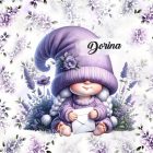 Névvel kérhető - Cuki levendulás manólány levéllel mintás párna