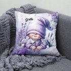 Névvel kérhető - Cuki fekvő levendulás manólány mintás párna