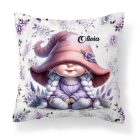 Névvel kérhető - Kalapos levendulás manólány mintás párna