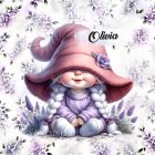 Névvel kérhető - Kalapos levendulás manólány mintás párna