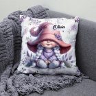 Névvel kérhető - Kalapos levendulás manólány mintás párna