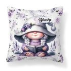 Névvel kérhető - Könyvmoly levendulás manólány mintás párna