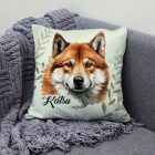 Névvel kérhető - Vörös Akita portré mintás párna