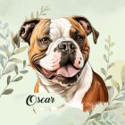 Névvel kérhető - Amerikai bulldog portré mintás párna