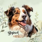 Névvel kérhető - Ausztrál juhászkutya portré mintás párna