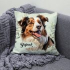 Névvel kérhető - Ausztrál juhászkutya portré mintás párna