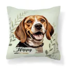 Névvel kérhető - Beagle portré mintás párna