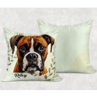 Névvel kérhető - Barna Boxer portré mintás párna