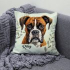 Névvel kérhető - Barna Boxer portré mintás párna