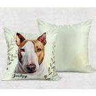 Névvel kérhető - Barna Bullterrier portré mintás párna