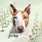 Névvel kérhető - Barna Bullterrier portré mintás párna