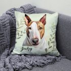 Névvel kérhető - Barna Bullterrier portré mintás párna