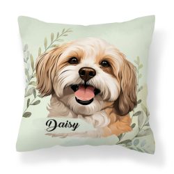 Névvel kérhető - Barna Havanese portré mintás párna