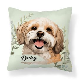 Névvel kérhető - Barna Havanese portré mintás párna