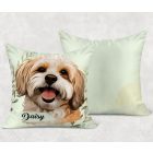 Névvel kérhető - Barna Havanese portré mintás párna