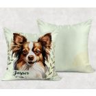 Névvel kérhető - Sable Papillon portré mintás párna