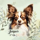 Névvel kérhető - Sable Papillon portré mintás párna