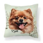 Névvel kérhető - Barna pomerániai törpespicc portré mintás párna