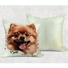 Névvel kérhető - Barna pomerániai törpespicc portré mintás párna