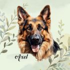 Névvel kérhető - Németjuhász portré mintás párna