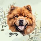 Névvel kérhető - Csau Csau portré mintás párna