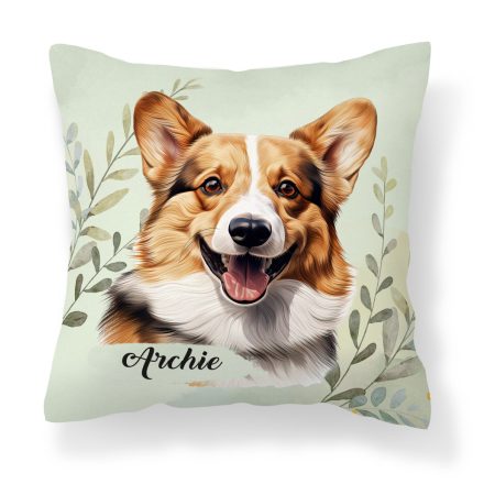 Névvel kérhető - Pembroke Welsh Corgi portré mintás párna