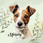 Névvel kérhető - Jack Russell terrier portré mintás párna