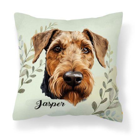 Névvel kérhető - Welsh terrier portré mintás párna