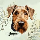 Névvel kérhető - Welsh terrier portré mintás párna