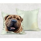 Névvel kérhető - Sharpei portré mintás párna
