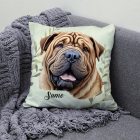 Névvel kérhető - Sharpei portré mintás párna