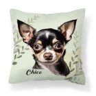 Névvel kérhető - Fekete Csivava portré mintás párna