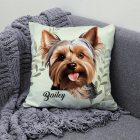 Névvel kérhető - Yorkshire terrier portré mintás párna
