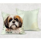Névvel kérhető - Barna Shih tzu portré mintás párna