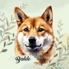 Névvel kérhető - Shiba inu portré mintás párna