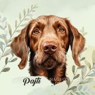 Névvel kérhető - Drótszőrű magyar vizsla portré mintás párna