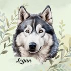 Névvel kérhető - Husky portré mintás párna