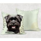 Névvel kérhető - Fekete Affenpinscher portré mintás párna